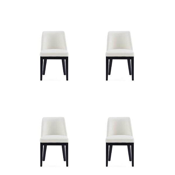 Manhattan Comfort Gansevoort Faux Leather Dining Chair in Cream - Set of 4 2-DC051-CR - main
